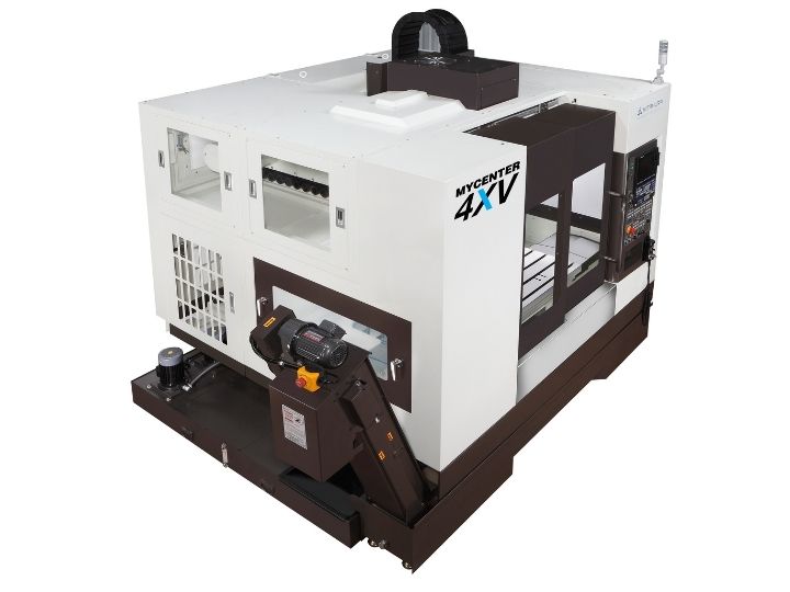 Kitamura Mycenter 4XV CNC machine with an enclosed workspace and control panel.