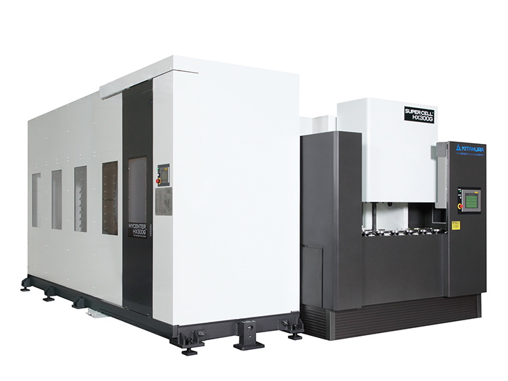 Kitamura Supercell 300G automated machining system with Mycenter HX300G for high-efficiency precision manufacturing.