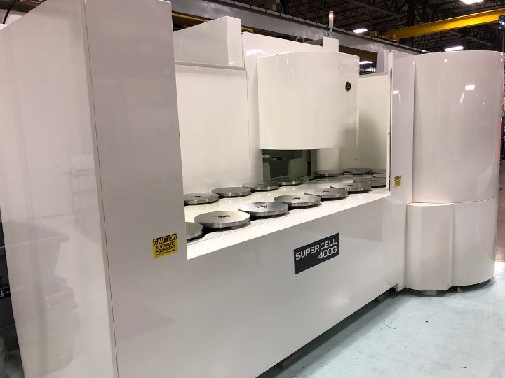 Kitamura Supercell 400G CNC machine, a high-precision automated machining center with multiple rotary workstations for efficient multi-pallet manufacturing.