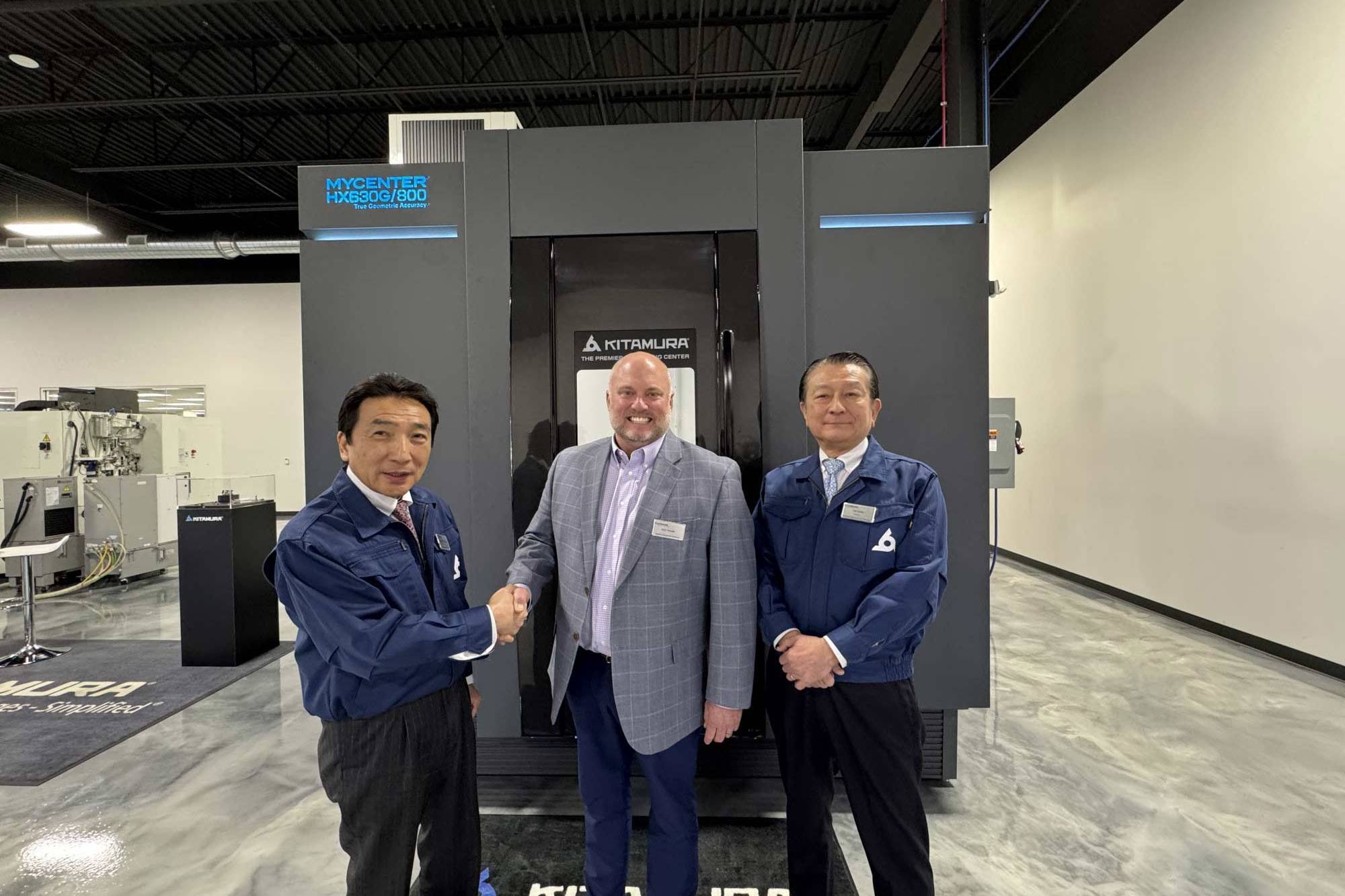 Kitamura Machinery president with Superior Equipment Solutions representative.