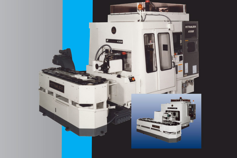 Kitamura Mycenter-H300B machining center with an automatic tool changer, showcasing production efficiency and innovation.